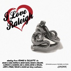画像1: RALEIGH/ (Back To The 90’s Destructive Motion Picture) Romeo + Juliet “I LOVE RALEIGH” Double Intertwined Snake Ring