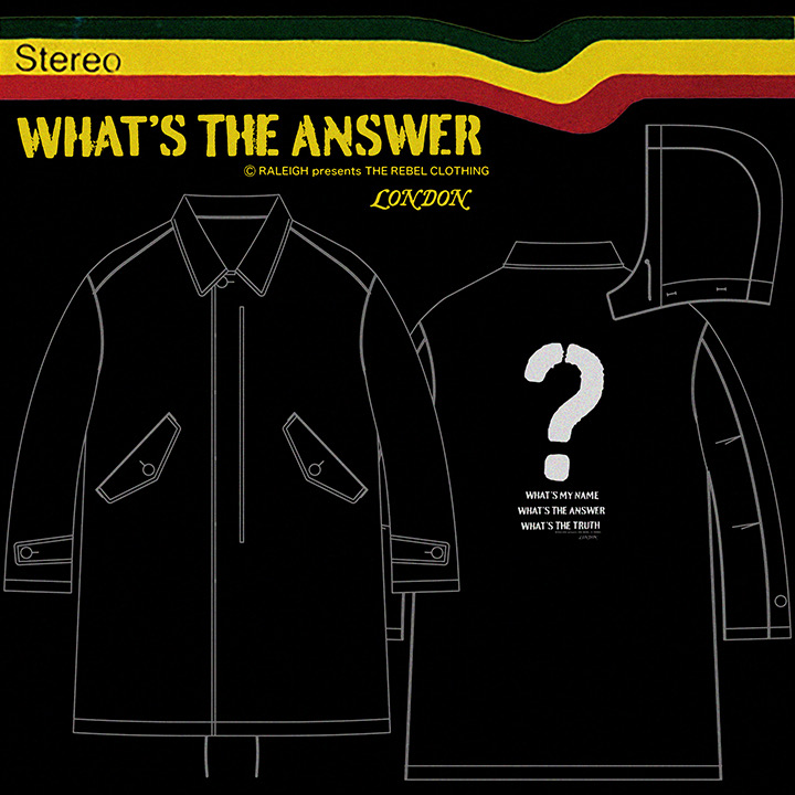 画像:  RALEIGH /“What’s My Name? What’s The Answer? What’s The Truth?” WATER RESISTANT COAT