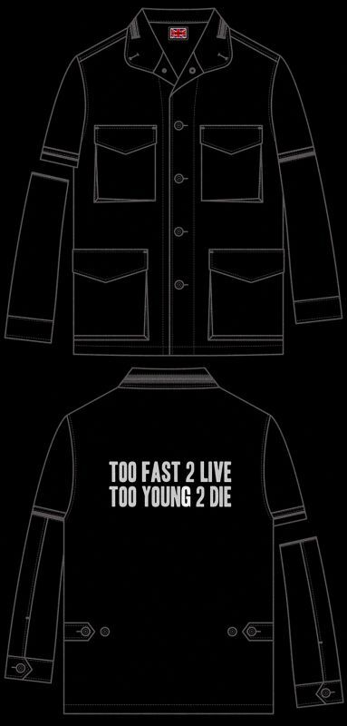 画像:  RALEIGH /  “TOO FAST 2 LIVE TOO YOUNG 2 DIE” M-65 ANTIHERO JACKET (Endless Vacation Ver.)