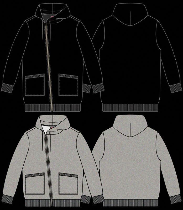 画像: RALEIGH/  “TO CUT A LONG STORY SHORT” ASYMMETRIC ZIP HOODIE