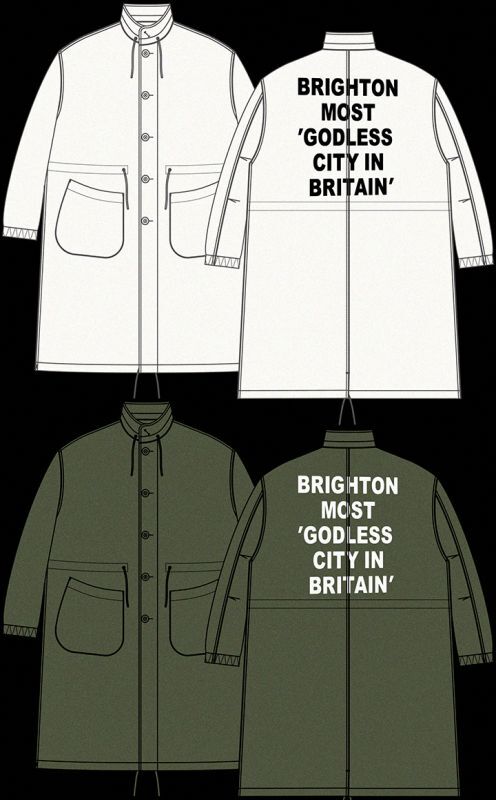 画像:  RALEIGH /“BRIGHTON MOST ‘GODLESS CITY IN BRITAIN’” LABORATORY COAT (Summer Ver.)